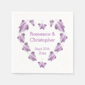 Lila farbige Butterflies-Hochzeit Serviette (Vorderseite)
