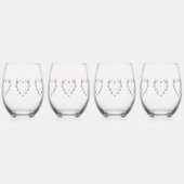 Lila farbige Butterflies-Hochzeit Weinglas Ohne Stiel (Hinten)