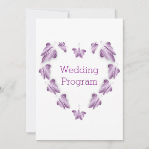 Lila farbige Butterflies-Hochzeitsprogramme