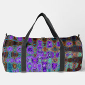 Lila Farbige Groovy Abstrakte Retro Atomwaves Duffle Bag (Vorderseite)