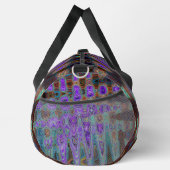 Lila Farbige Groovy Abstrakte Retro Atomwaves Duffle Bag (Rechts)