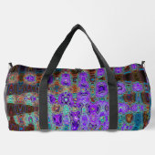 Lila Farbige Groovy Abstrakte Retro Atomwaves Duffle Bag (Rückseite)
