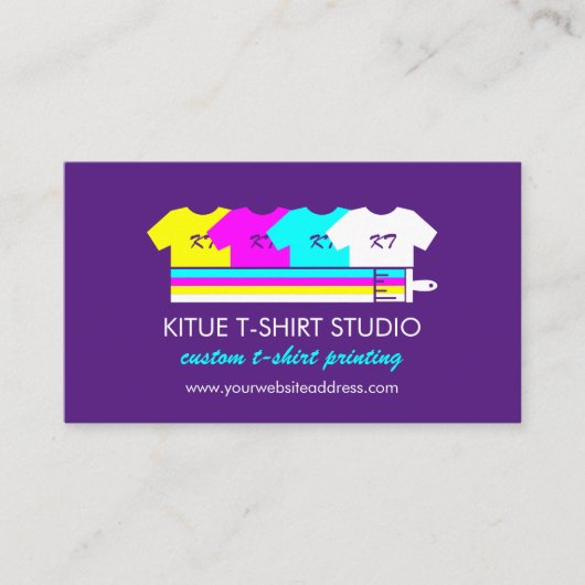 Lila, farbige Shirts Paint Brush Visitenkarte (Vorderseite)