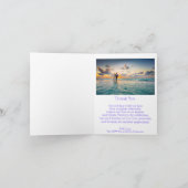 Lila farbige Wisteria Heart Design Wedding Dankeskarte (Innenseite)