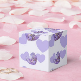 Lila farbige Wisteria Heart Design Wedding Geschenkschachtel
