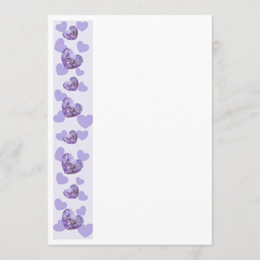 Lila farbige Wisteria Heart Design Wedding Programm (Rückseite)