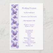 Lila farbige Wisteria Heart Design Wedding Programm (Vorderseite)