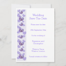 Lila farbige Wisteria Heart Design Wedding Save The Date