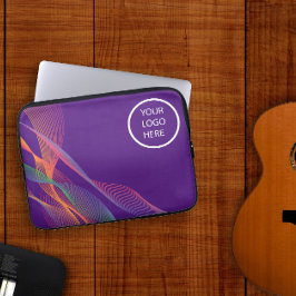 Lila, farbiges und farbiges Logo Laptopschutzhülle