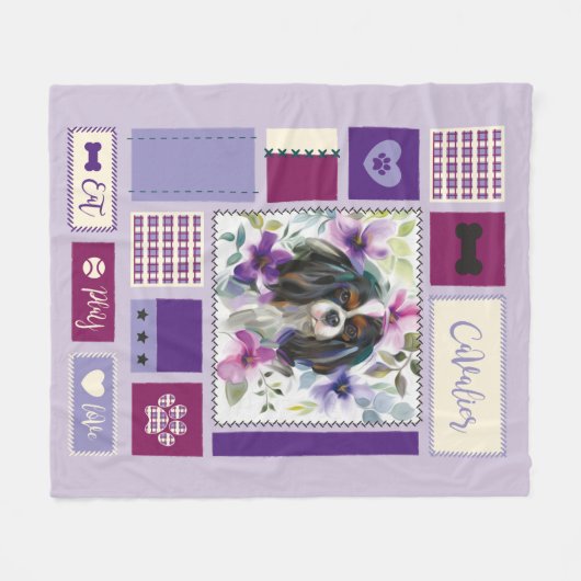 lila Farbkavalierdecke| Mittel Fleecedecke (Vorderseite (Horizontal))