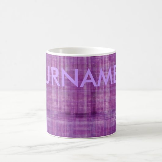 Lila Farbmoderne Kunst-Tasse mit Ihrem Namen Verwandlungstasse (Mittel)