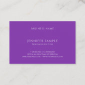 Lila Farbmoderne Schablonen-berufliches elegantes Visitenkarte (Rückseite)