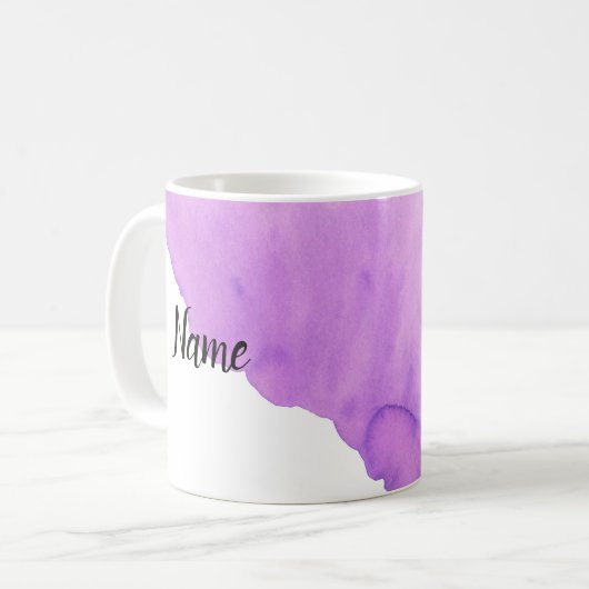 Lila Farbmuster Kaffeetasse (Vorderseite Links)