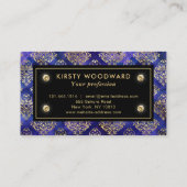 Lila Farbmuster mit GoldDamaske Visitenkarte (Rückseite)
