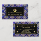 Lila Farbmuster mit GoldDamaske Visitenkarte (Vorne/Hinten)