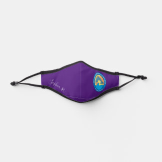 Lila Farbname für das Schullogo Premium Mund-Nasen-Maske