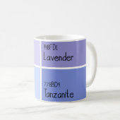 Lila Farbpalette-Farbchips Kaffeetasse (VorderseiteRechts)