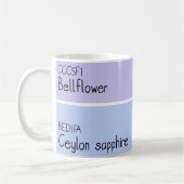 Lila Farbpalette-Farbchips Kaffeetasse (Links)