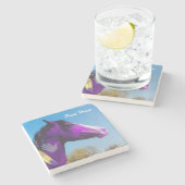 Lila Farbpferd Untersetzer (Seitenansicht)