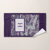 Lila Farbschwirl mit Monogramm Badhandtuch Set (Handtuch)