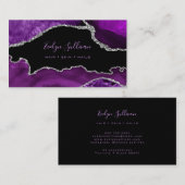 lila Farbspiel auf schwarz Visitenkarte (Vorne/Hinten)