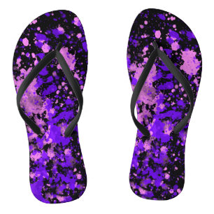 Lila Farbspritzer Badesandalen