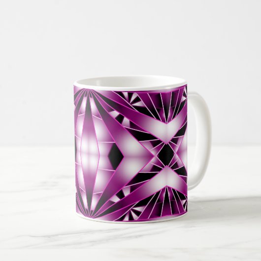 Lila Farbtiefe Gezeichnet Kaffeetasse (VorderseiteRechts)