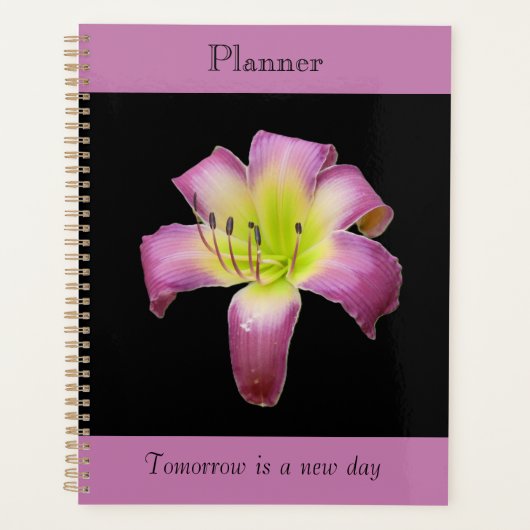 Lila Farbton-Lilien-Planer Planer (Vorderseite)