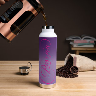 Lila Farbverlauf mit stilvollem Text Leidenschaft Trinkflasche