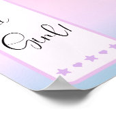 Lila Farbverlauf Süße Augapfel-Baby-Party Begrüßun Poster (Ecke)