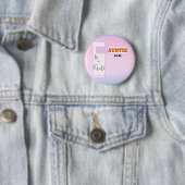 Lila Farbverlauf Süße Augapfel-Text Tante-wird Button (Beispiel)
