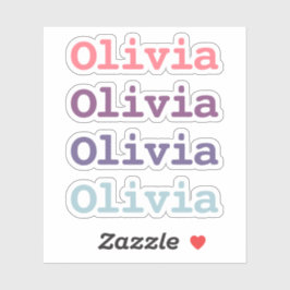 Lila Farbverläufe Kids Name Ausschneiden Aufkleber