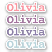 Lila Farbverläufe Kids Name Ausschneiden Aufkleber (Vorderseite)