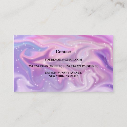 Lila Farbverschiebung Visitenkarte (Rückseite)