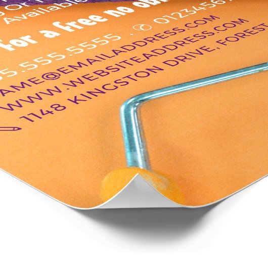 Lila Farbwalze, Maler und Dekorator Poster (Ecke)