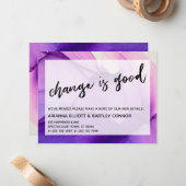 Lila Farbwechsel ist eine gute Ankündigung (Vorderseite/Rückseite Beispiel)