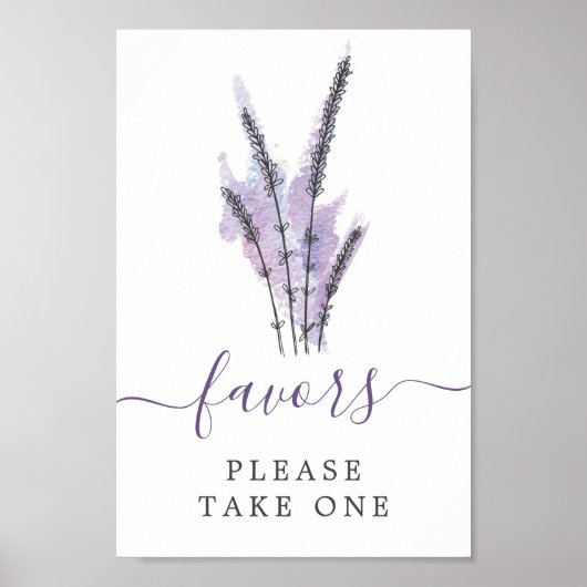 Lila Favoriten-Signatur für Minimal-Lavendel Poster (Vorne)