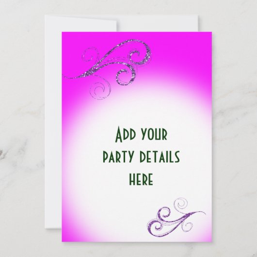 Lila Feather Mask Lila Masquerade Party Einladung (Rückseite)