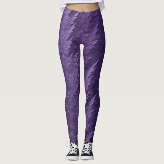 Lila Feather Tartan Leggings (Vorderseite)