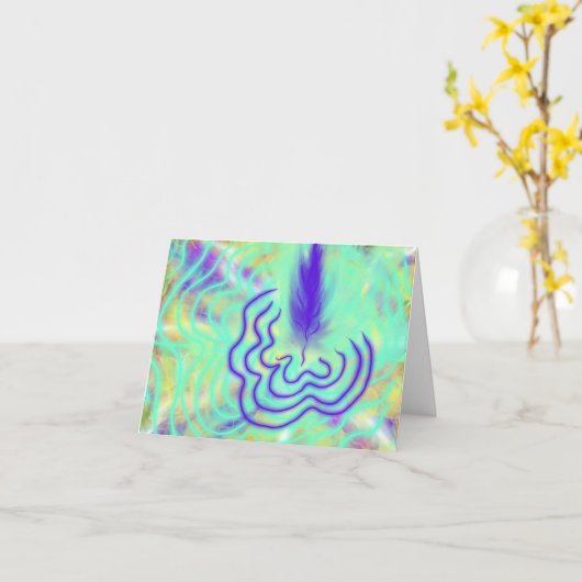 Lila Feather Wave Moderne Prophetie Art Vielen Dan Karte (Gelbe Blume)