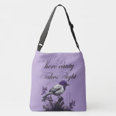 Lila Feathered Elegance | Botanische Szene Tragetaschen Mit Langen Trägern (Rückseite)