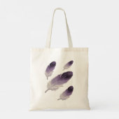 Lila Feder 3D Ölgemälde Boho Minimalist Tragetasche (Rückseite)