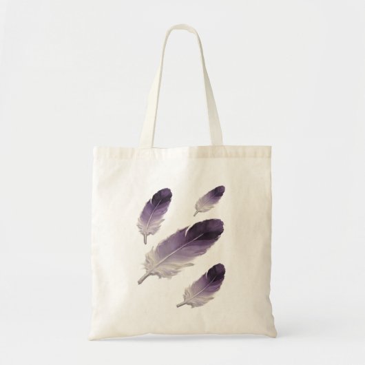 Lila Feder 3D Ölgemälde Boho Minimalist Tragetasche (Vorne)