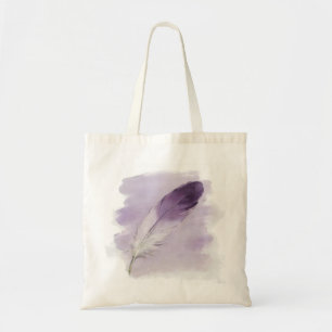 Lila Feder Watercolor Boho Soft Ästhetische Kunst Tragetasche