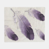 Lila Feder Weich Ästhetisch Modern Boho Fleecedecke (Vorderseite (Horizontal))