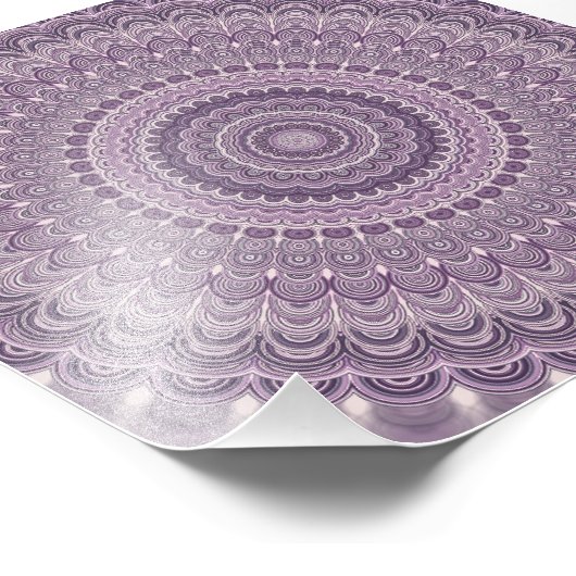 Lila Federmandala Fotodruck (Ecke)