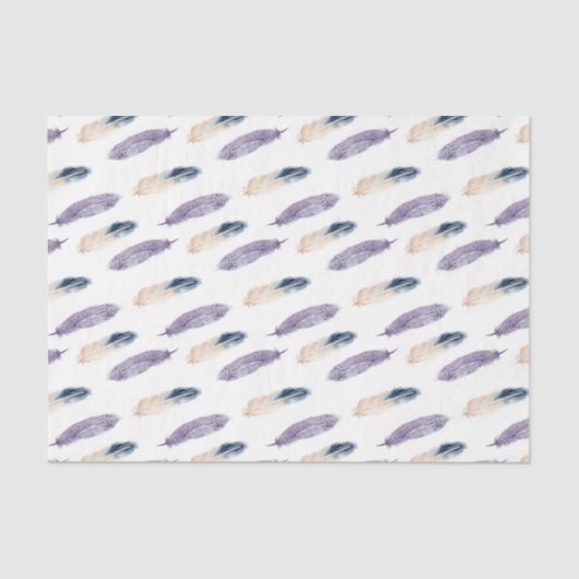 Lila Federn (Design 6 der Lila Serie) Seidenpapier (Vorderseite)