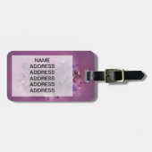 Lila Federn Gepäckanhänger (Vorderseite horizontal)