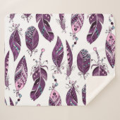 Lila Federn: Vintage Ornamentik nahtlos. Sherpadecke (Vorderseite (Horizontal))