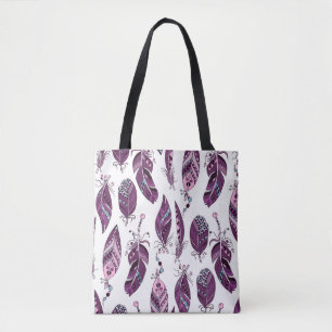 Lila Federn: Vintage Ornamentik nahtlos. Tasche